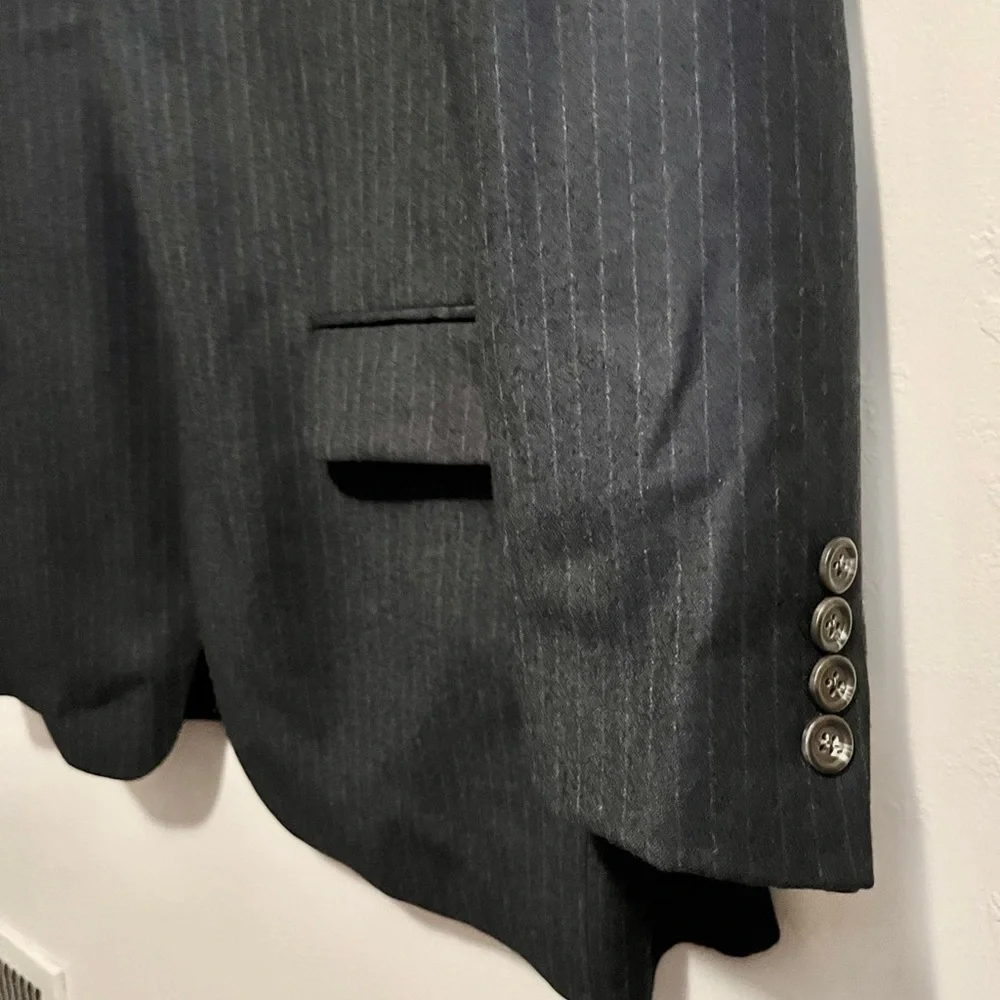 Lauren Ralph Lauren Classic Black Pinstripe Men's Blazer Wool/Cashmere Blend 46S